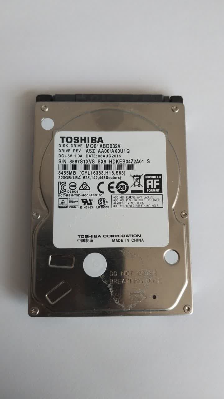 هارد لپتاپی کارکرده (ریفر) Toshiba 320GB SATAToshiba 2.5" SATA 320GB USED