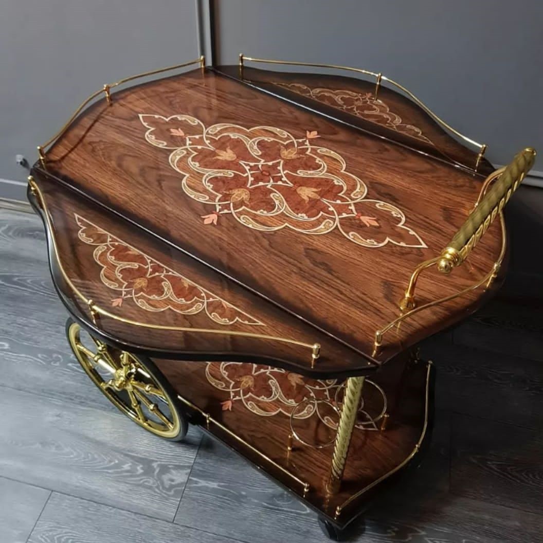 میز پذیرایی کالسکه مدل قالی