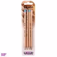 مداد مشکی الیپون چوبی شش گوش کد 8110202 بسته 4 عددی