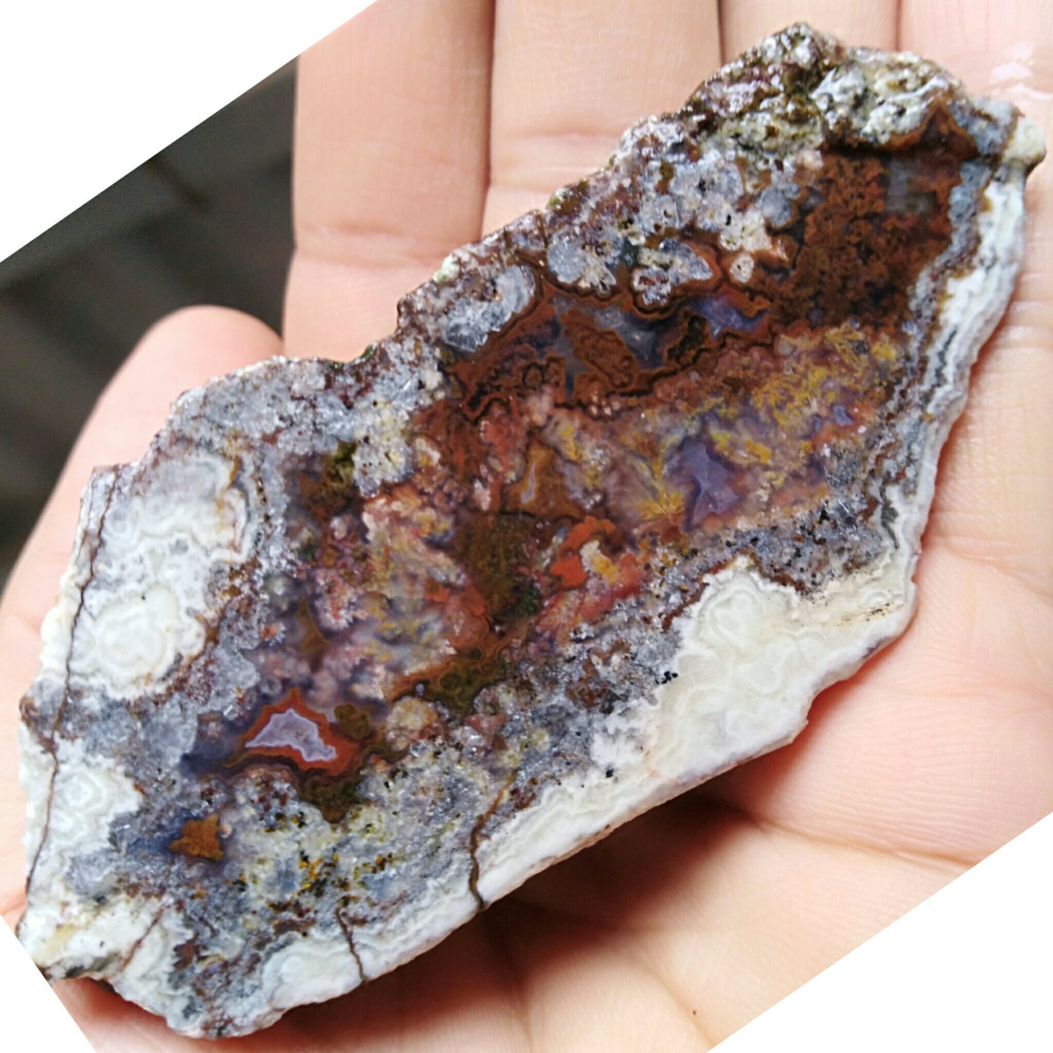 اسلایس سنگ راف بسیار دیدنی شجر 7رنگ خااص 100درصد طبیعی