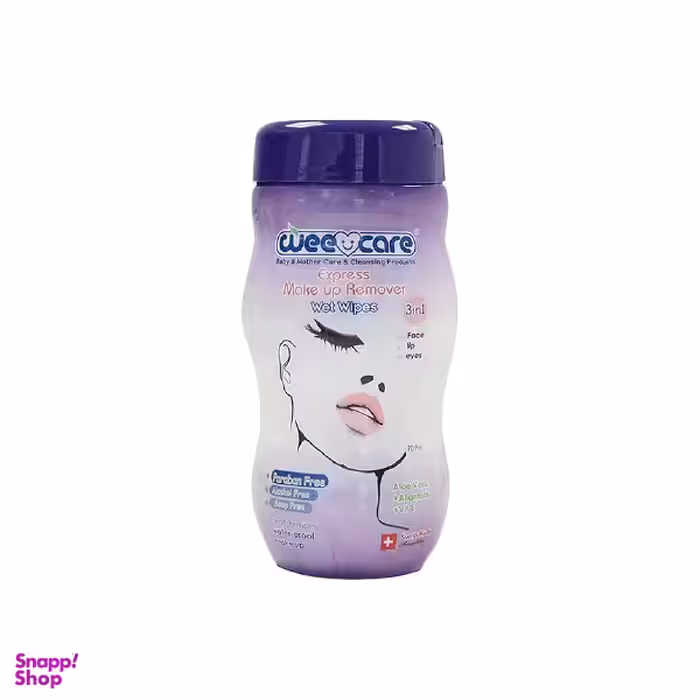 دستمال مرطوب پاک کننده آرایش وی کر (Wee Care) مدل اکسپرس بسته 70 عددی