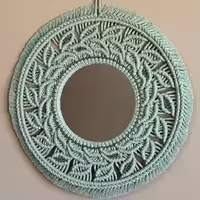 قاب آینه مکرومه طرح خورشید با قطر خارخی 45سانتیمترو رنگ دلخواه