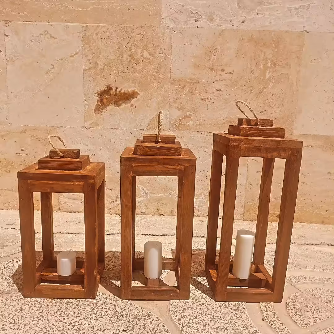 فانوس چوبی 3تایی سفارشی(هزینه ارسال به عهده مشتری )
