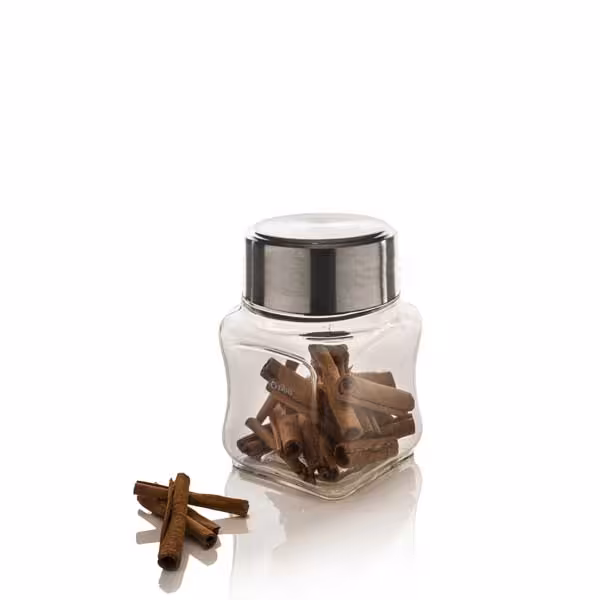 بانکه شیشه‌ای زیبا مدل کمرباریک استیل 4