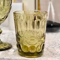 لیوان سبز طرح داماس بسته 6عددی