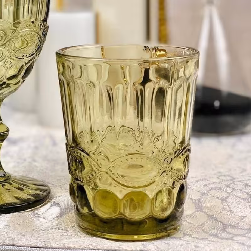 لیوان سبز طرح داماس بسته 6عددی