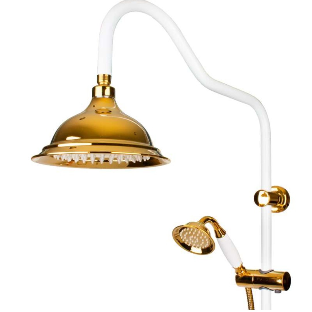 دوش حمام یونیورست شیپوری زنگوله سفید طلا