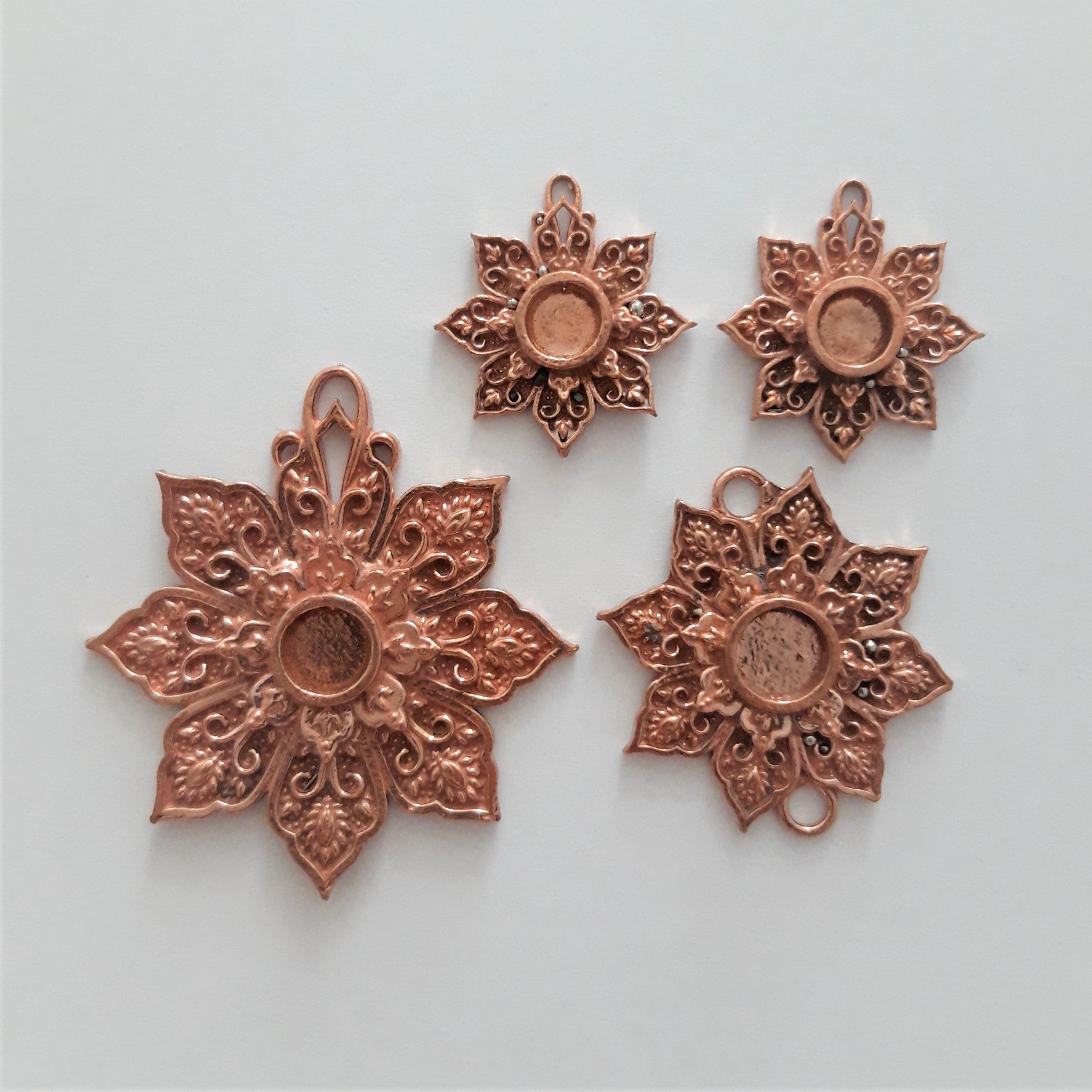 ست زیورآلات خام مسی مدل خورشیدی