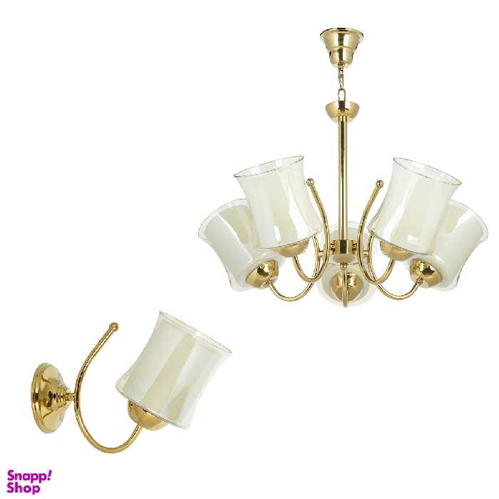 لوستر و چراغ دیواری چشمه نور کد A825/5-1-Pro بسته دو عددی