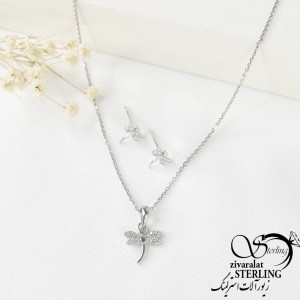 نیمست نقره طرح سنجاقک