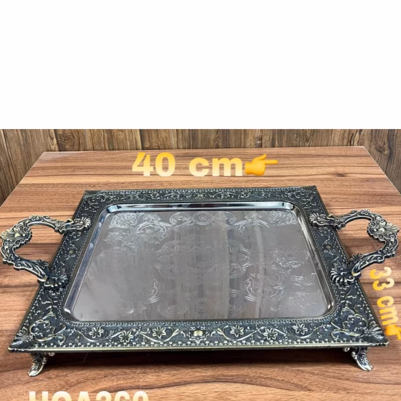 سینی آنتیک پیوتر  کف استیل 8کاپ سایزبزرگ(وارداتی)-سینی پذیرایی