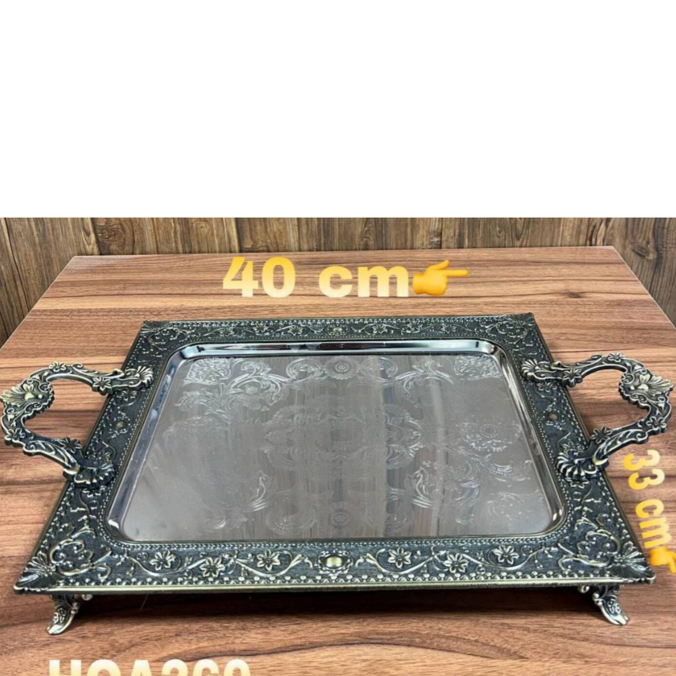 سینی آنتیک پیوتر  کف استیل 8کاپ سایزبزرگ(وارداتی)-سینی پذیرایی