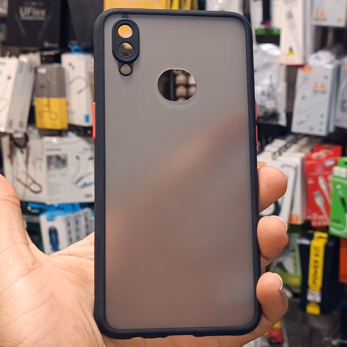 قاب گارد کاور Samsung a10sپشت مات محافظ لنز دار مشکی سامسونگ ا ده اس