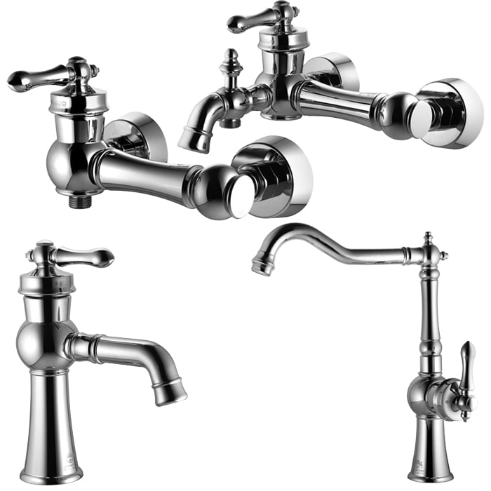 ست چهار تکه شیرآلات درخشان مدل آکوا