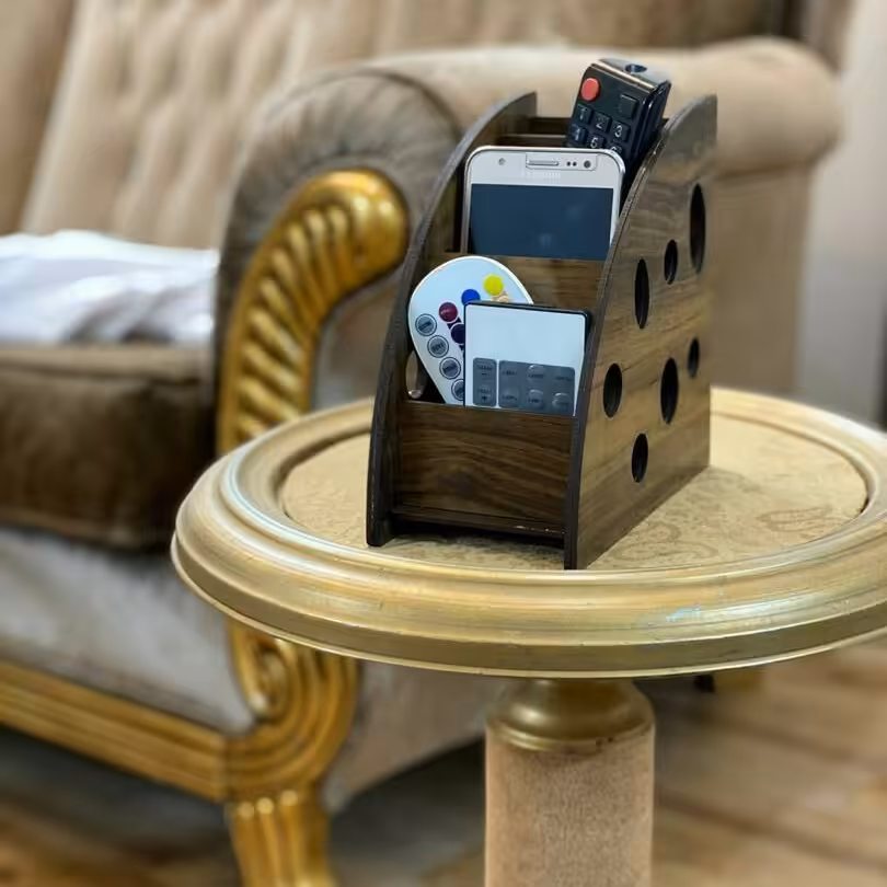 جا کنترلی و جا موبایلی رومیزی چوبی ام دی اف 3 میلیمتری