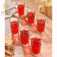 لیوان شیشه ای دسته دار 280 سی سی لیمون