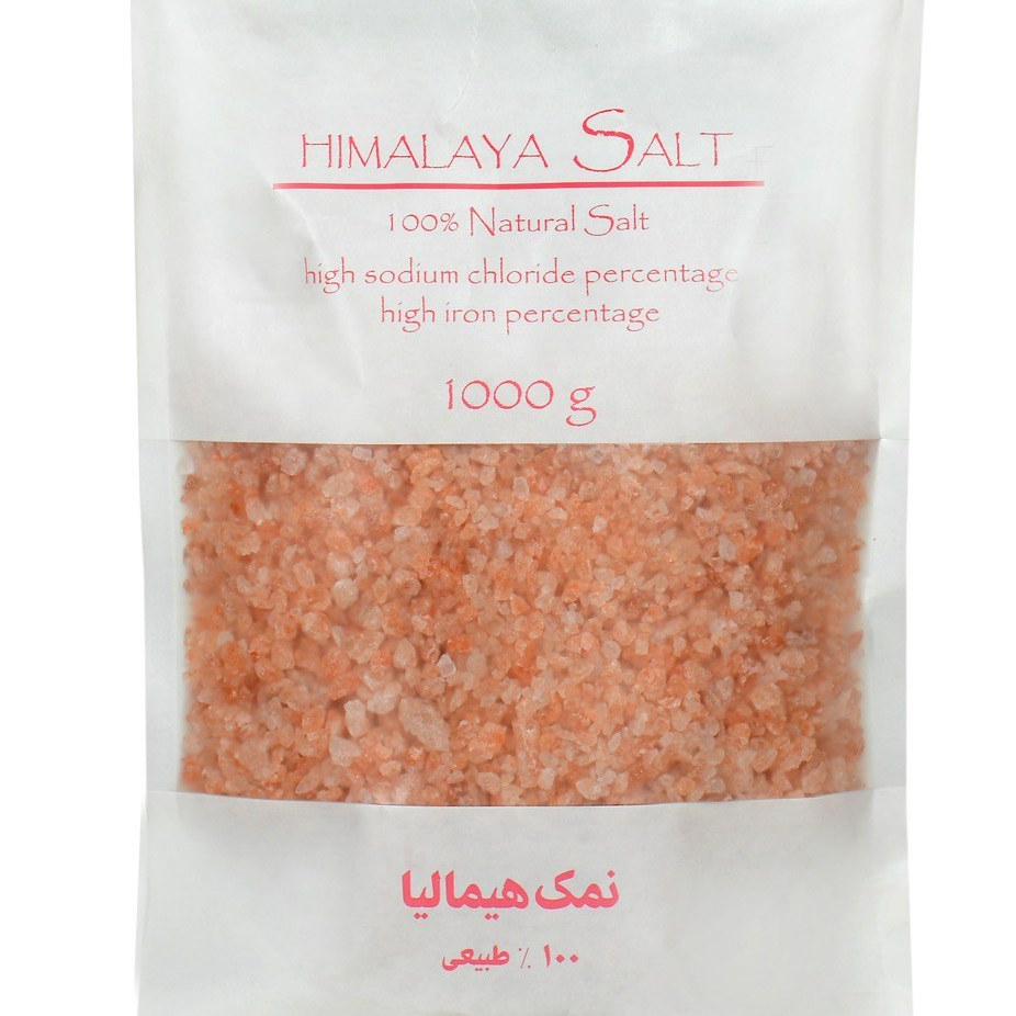 نمک صورتی 1000 گرمی دانه درشت با بسته بندی پاکتی