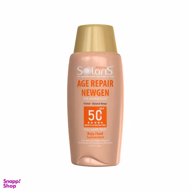 فلوئید ضد آفتاب آردن سولاریس مدل Agerepair Newgen SPF 50 رنگ بژ طبیعی حجم 75 میلی لیتر