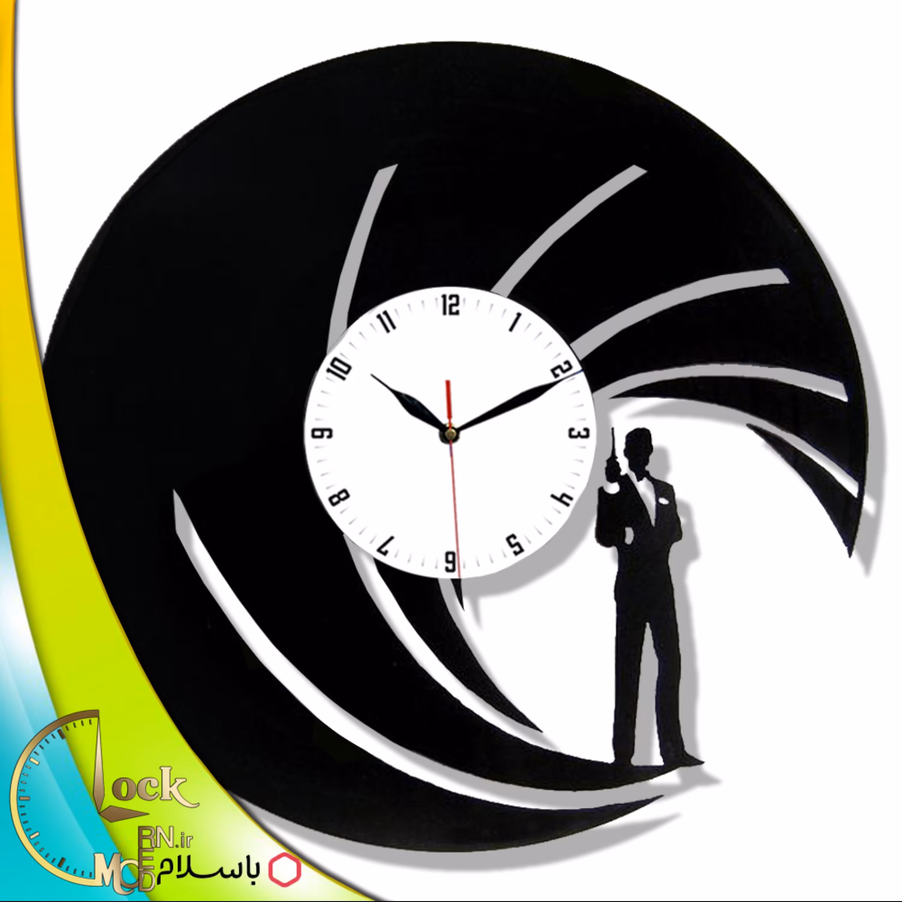 ساعت دیواری طرح جیمز باند کد 490 (پس کرایه)