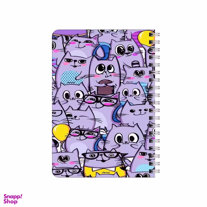 دفترچه یادداشت 80 برگ بامبیلیپ مدل چوبی طرح پترن گربه های عینکی کد 3452591