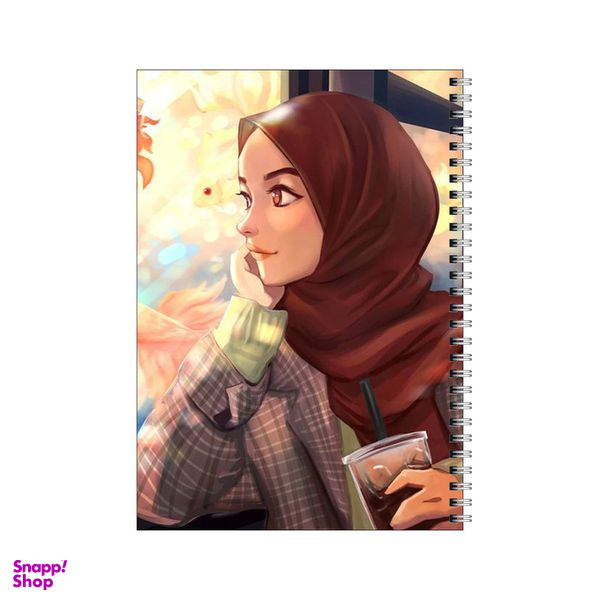 دفتر مشق 50 برگ بامبیلیپ طرح دختر و کافه و رویا کد 7585645
