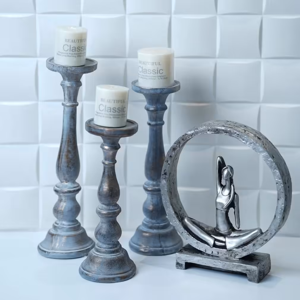 جاشمعی سه تایی دکوراتیو