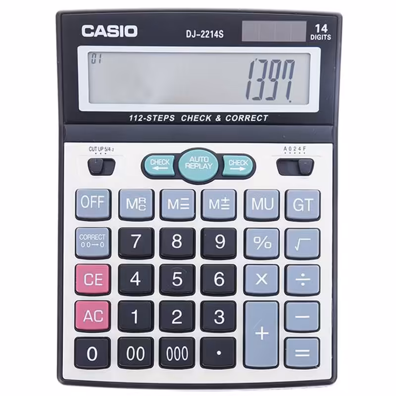 خرید ماشین حساب CASIO مدل DJ-2214S