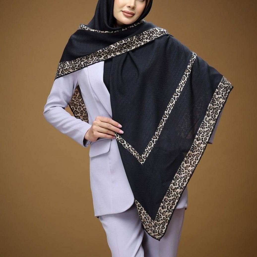 روسری نخی گارزا ژاکارد دست دوز