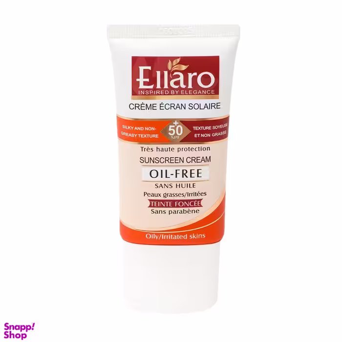 کرم ضد آفتاب فاقد چربی الارو (Ellaro) با +SPF50 رنگ بژ طبیعی وزن 100 گرم