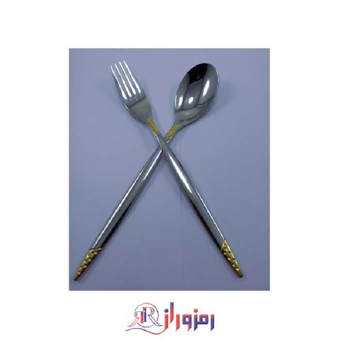 سرویس قاشق و چنگال 24  نفره 120 پارچه یونیک نیمه طلایی طرح توتفرنگی