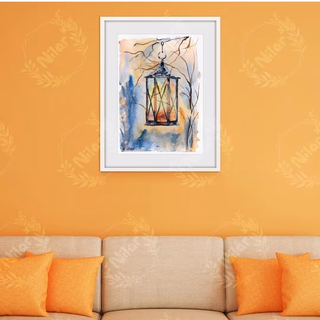 تابلو آبرنگ فانوس