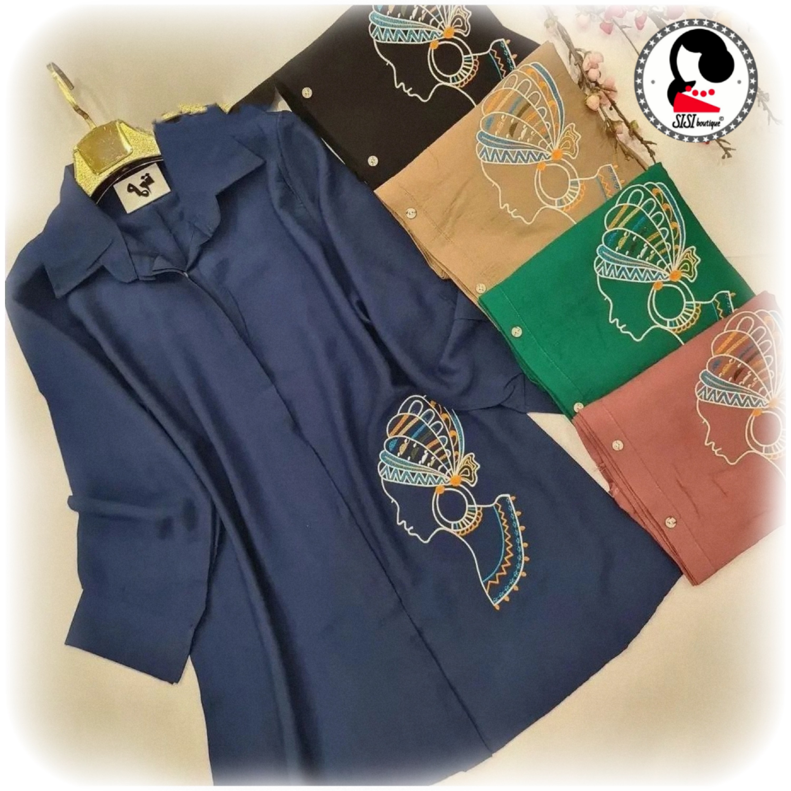 شومیز مانتویی گلدوزی طرح رخ (ارسال رایگان)
