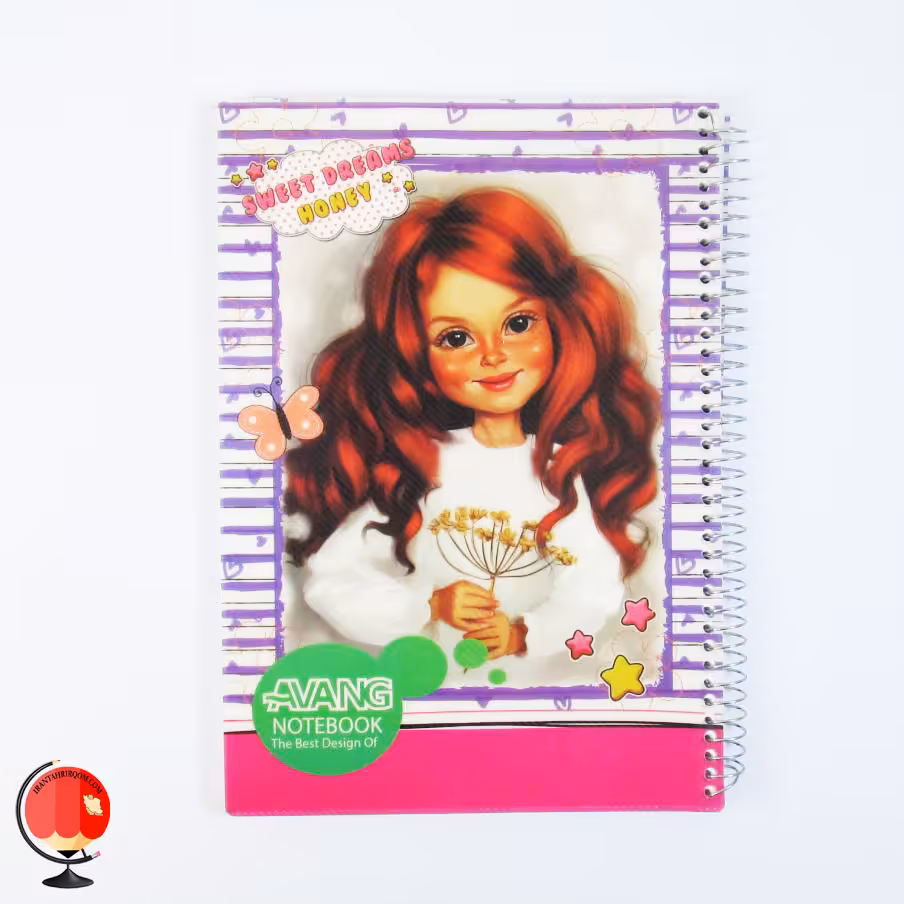 دفتر نقاشی 100 برگ سیمی طرح دخترک جلد طلقی آونگ