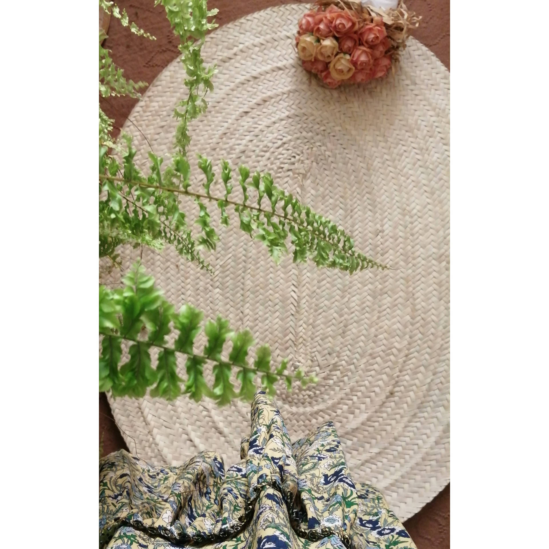 سفره حصیری طرح بیضی ساده