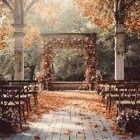 بک دراپ عروس و داماد با گل و برگ | گرافیک با طعم تربچه