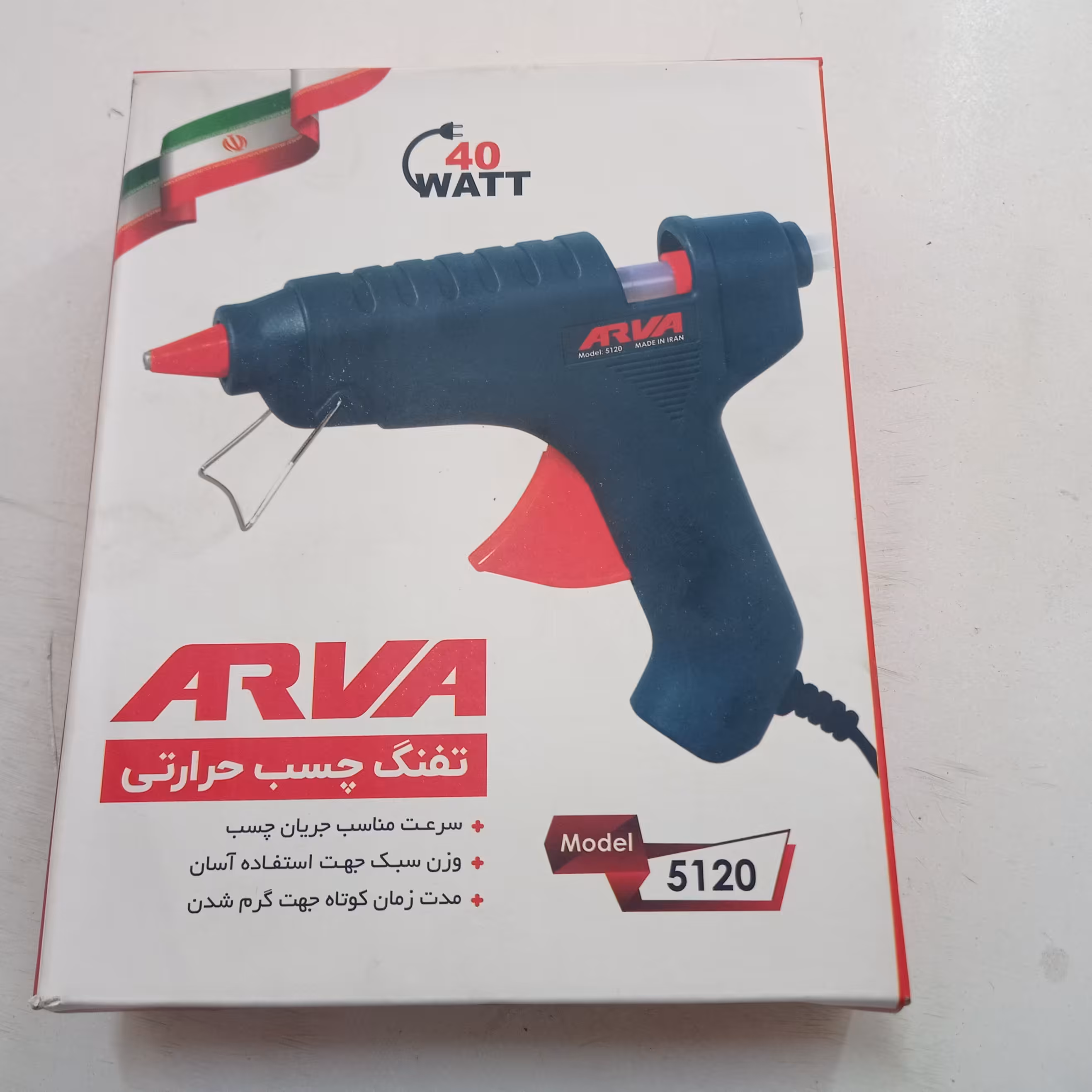 تفنگ چسب حرارتی 40وات آروا