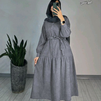 مانتو پیراهنی ترانه. مخمل کبریتی درشت