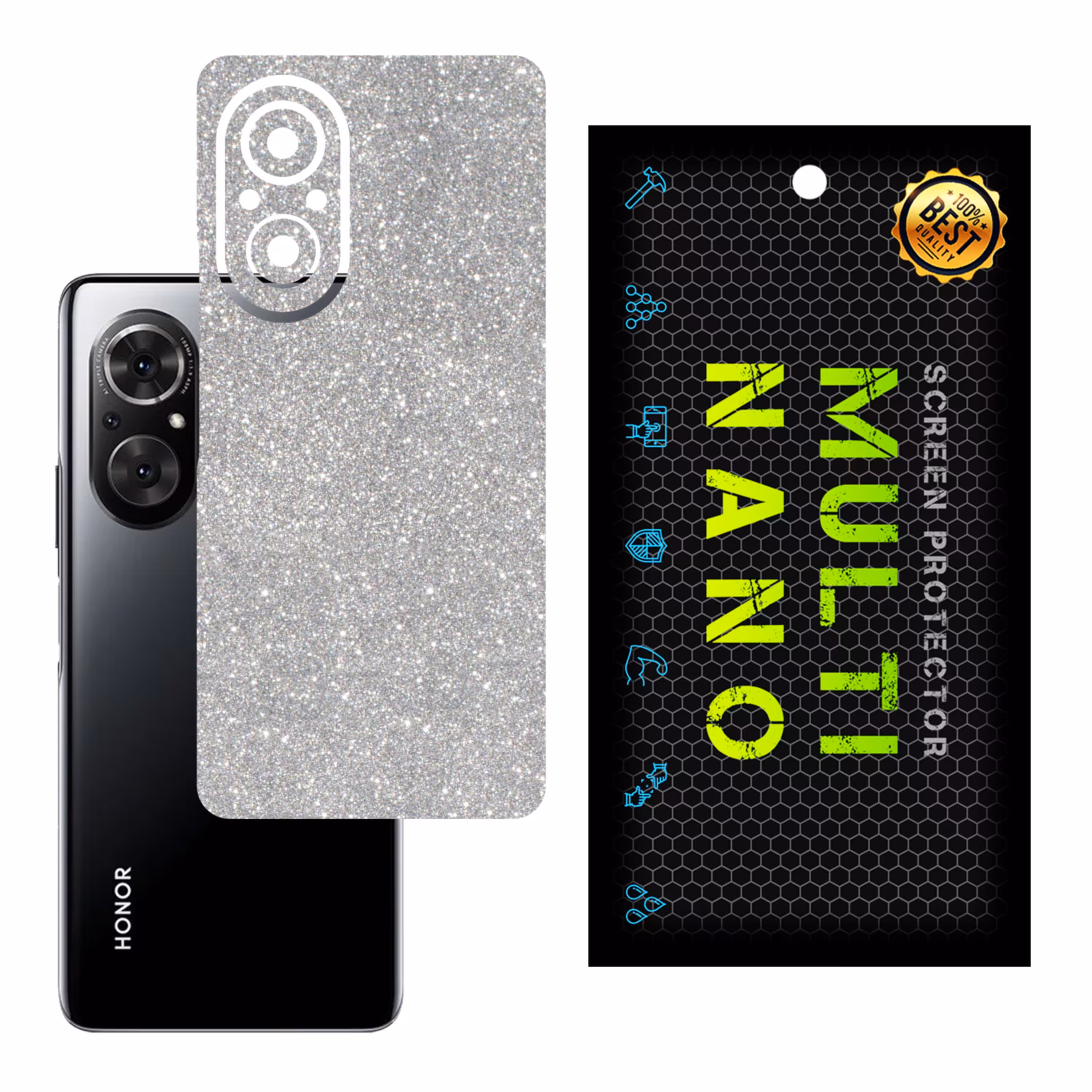 برچسب پوششی MultiNano مدل X-G1F-Silver برای پشت موبایل هوآوی Honor 50 SE