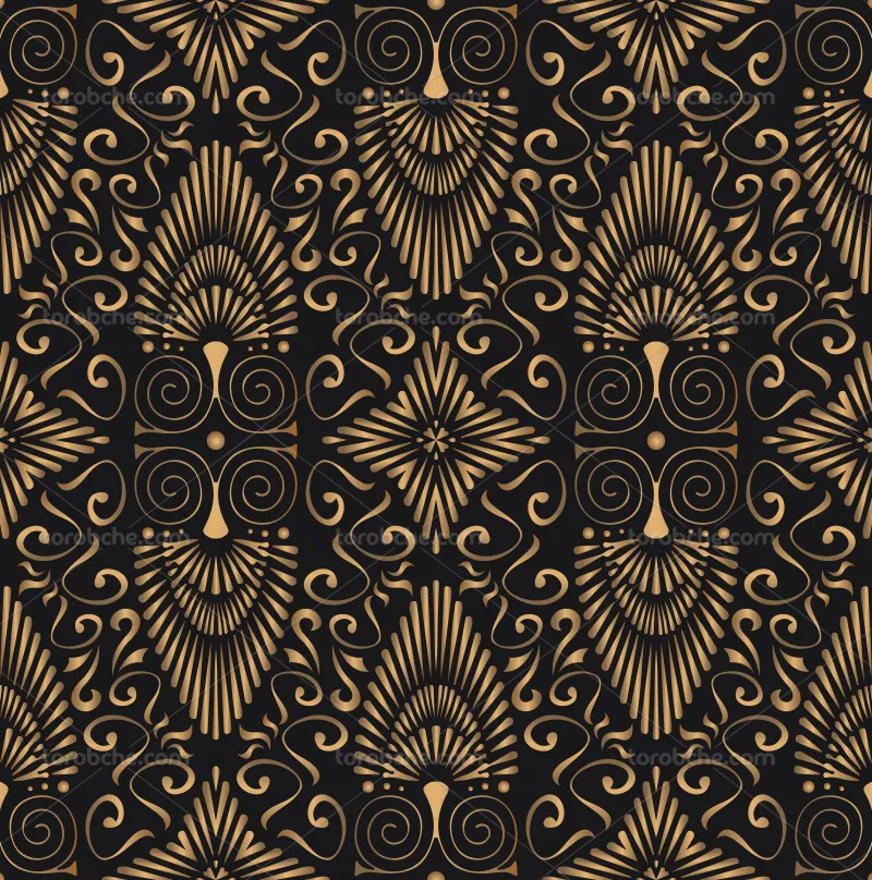 وکتور پترن مشکی طلایی لوکس | گرافیک با طعم تربچه