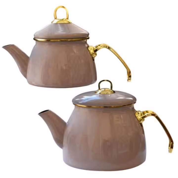 ست کتری و قوری دو درب لعابی پاچی  (جدید)