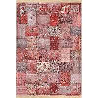 فرش ماشینی کلاریس کلکسیون چهل تیکه کد 100501 قرمز