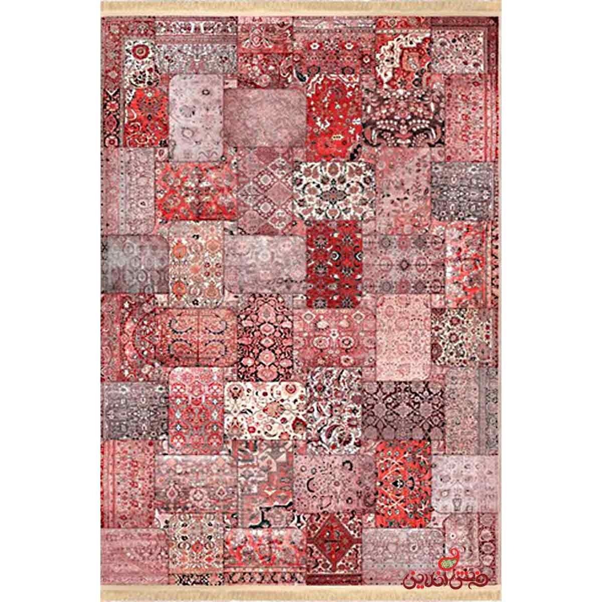 فرش ماشینی کلاریس کلکسیون چهل تیکه کد 100501 قرمز