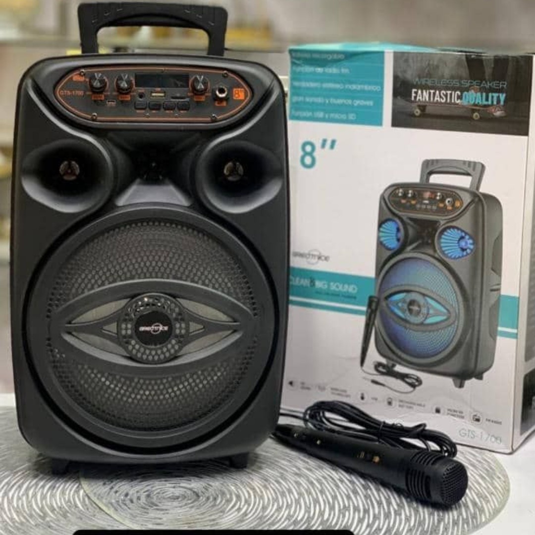 اسپیکر  با میکروفن سایز بزگ 8 اینچ دارای رقص نور 7رنگ
