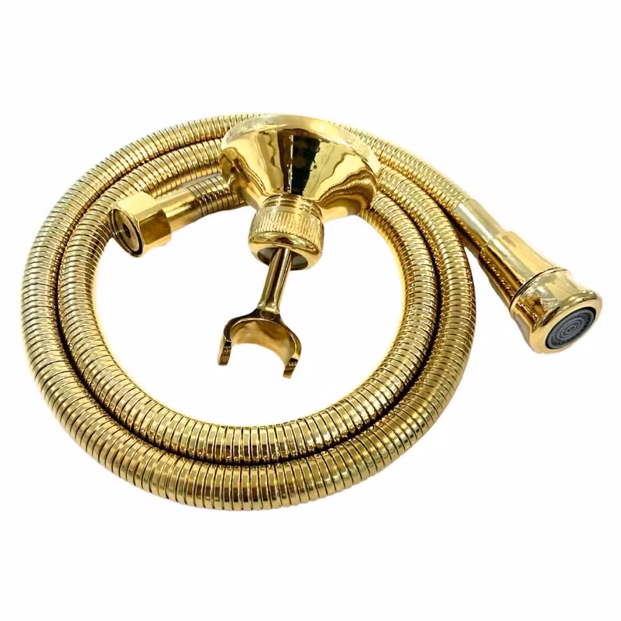 شیلنگ توالت لکسونا مدل لاکچری رنگ طلایی براق