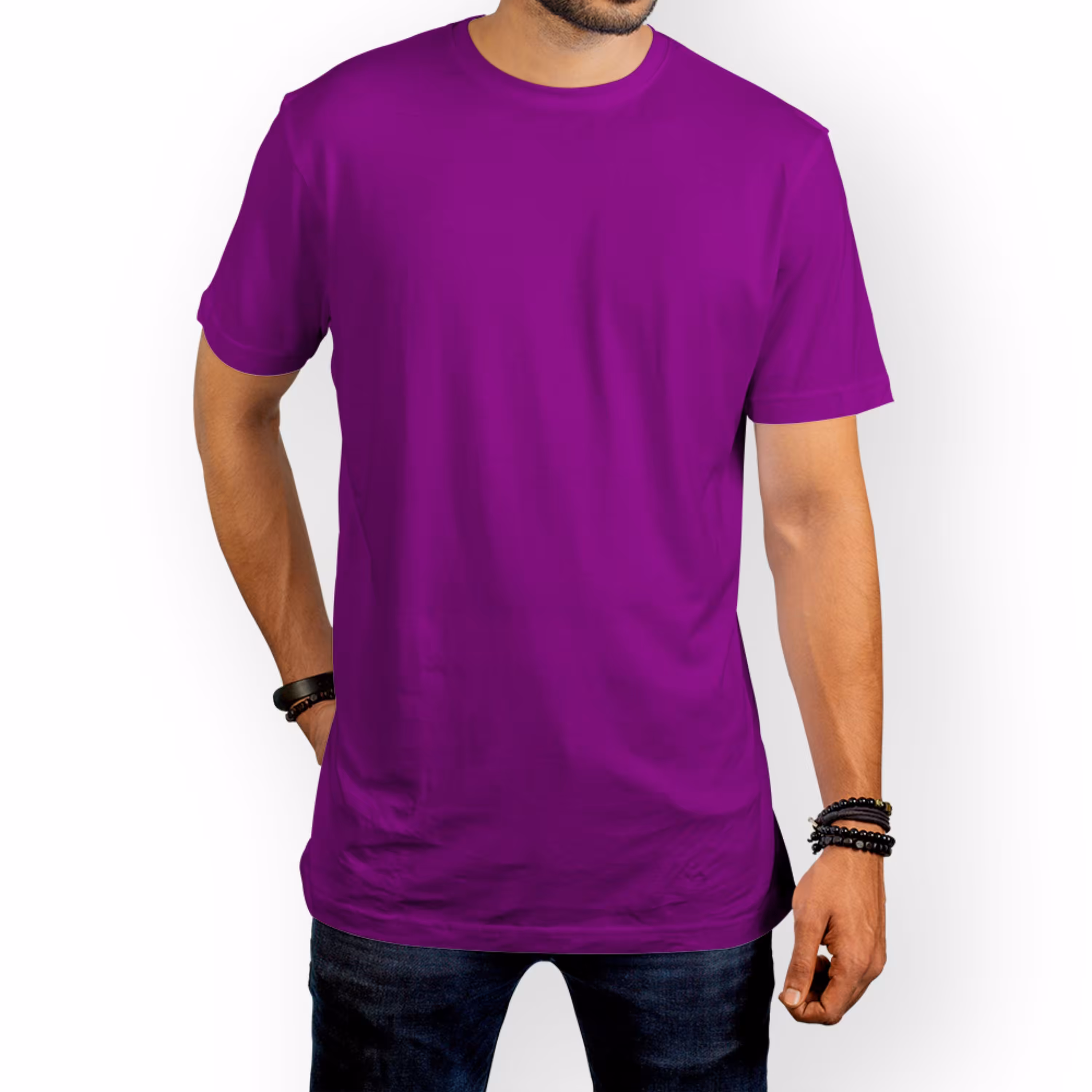 تیشرت نخی آریوس بنفش آستین کوتاه مردانه (دارای سایزبندی)
