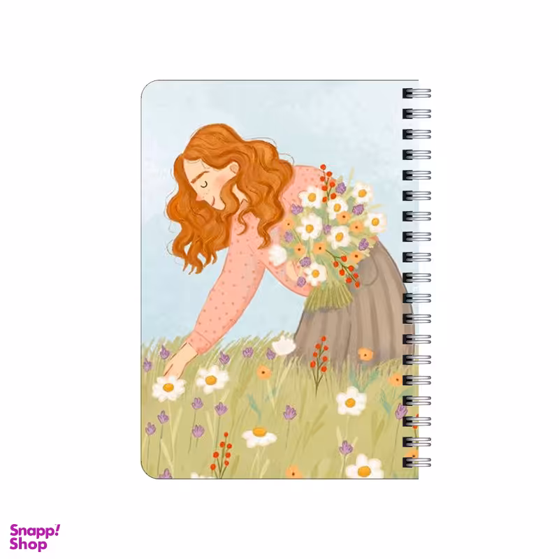 دفترچه یادداشت بامبیلیپ مدل چوبی طرح دختر گل چین کد 2465482