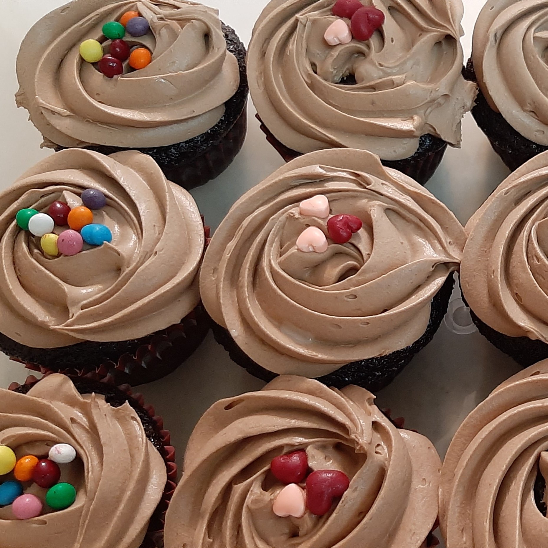 کاپ کیک شکلاتی با تزئین خامه شکلاتی 6 عدد(ارسال بصورت پس کرایه و در مقصد)