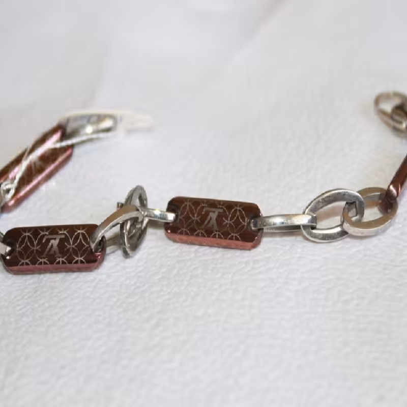 دستبند استیل شیک دو رنگ