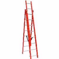 نردبان 6 متری 3 تکه مخابراتی ریلی آلومینومی مستحکم با پایه تعادل 21 پله تک صنعت آلوم پارس پله با پله 3 سانتی 