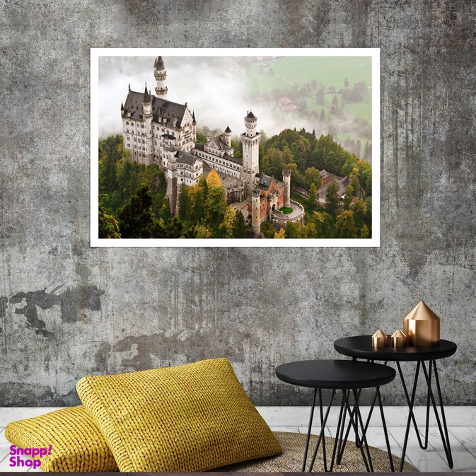تابلو بکلیت طرح منظره قصر نویشوانشتاین آلمان مدل قاب شاسی کد W-s8092